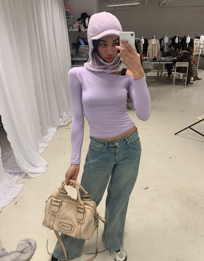 One shoulder long sleeve top