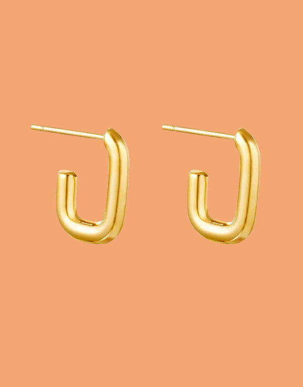 Basic square open hoop earrings