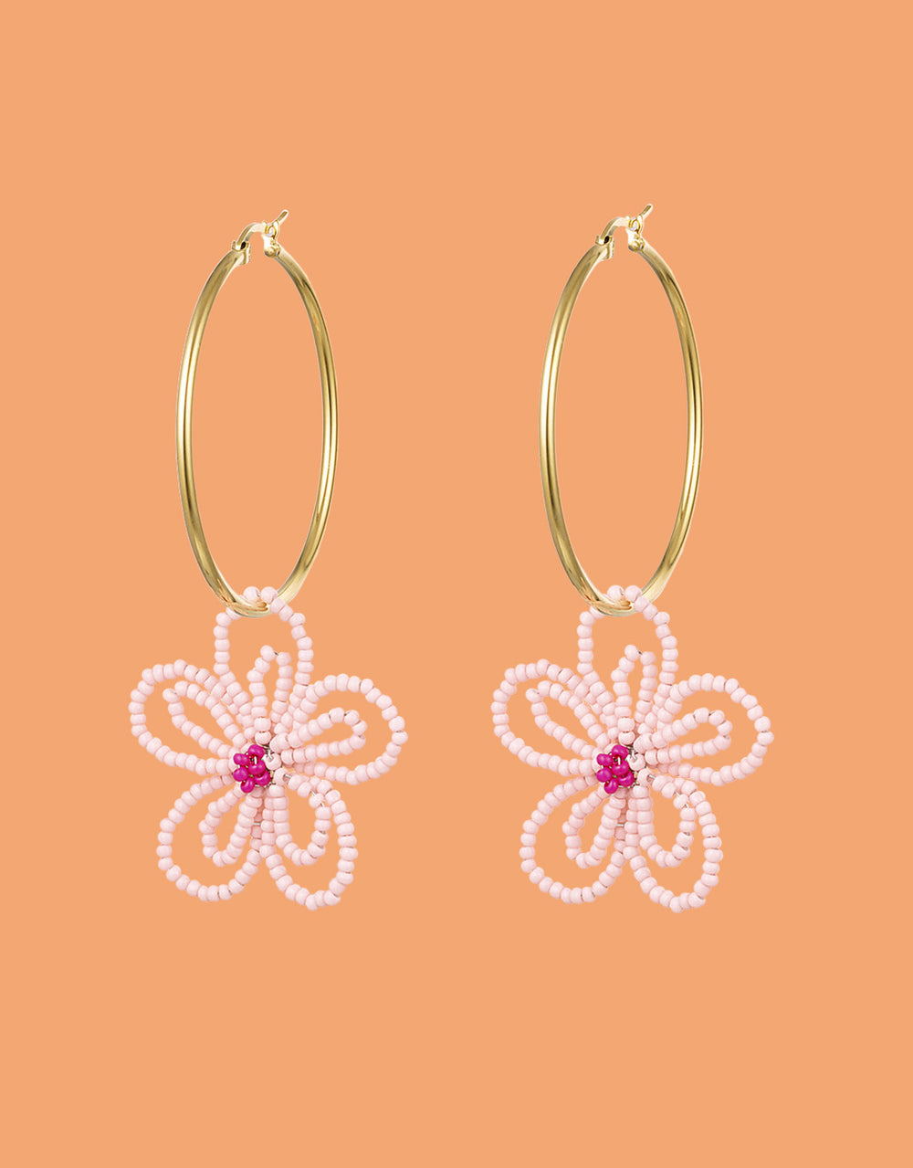 Beaded flower hoop earrings – JUTKA RISKA