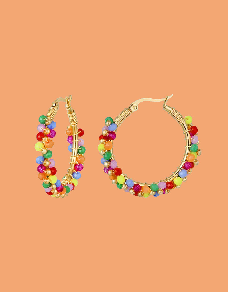 Beaded hoop earrings