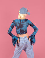 Bell sleeve tie dye top