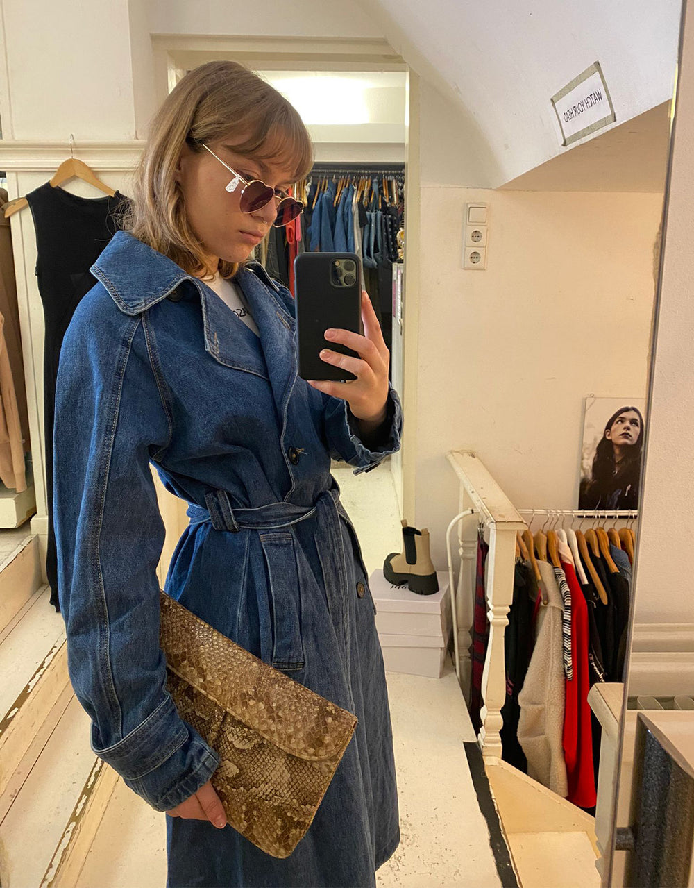 Belted denim trenchcoat JUTKA RISKA
