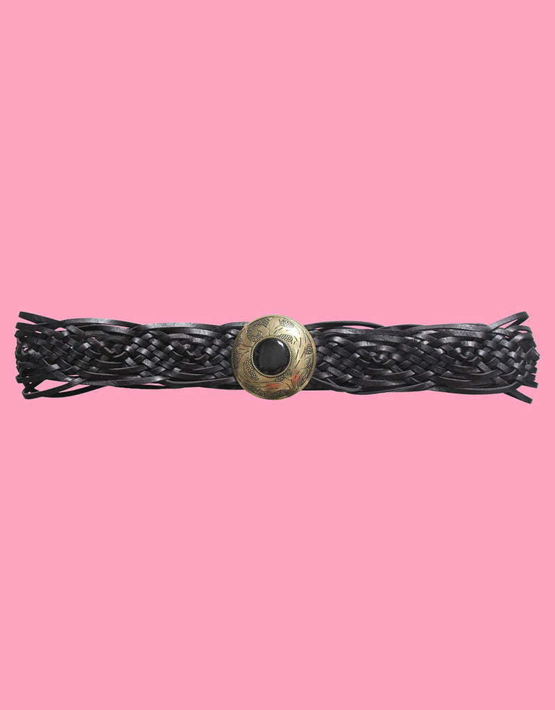 Braided big buckle belt