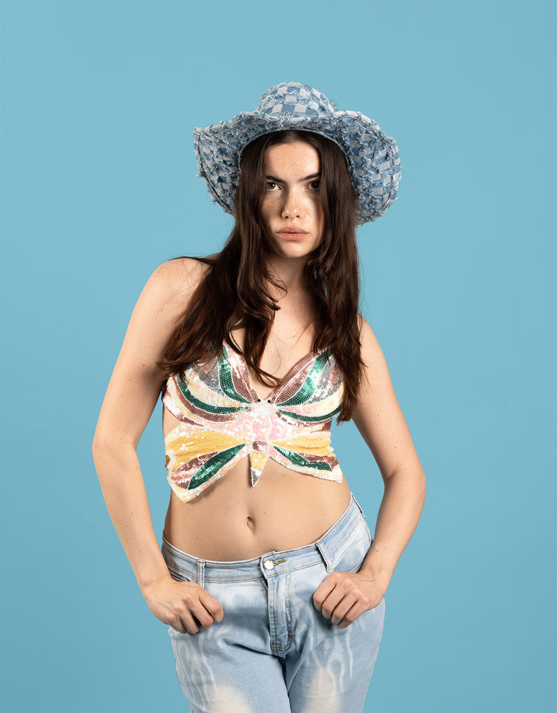 Sequin butterfly top deals