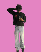 Side stripes wide jeans