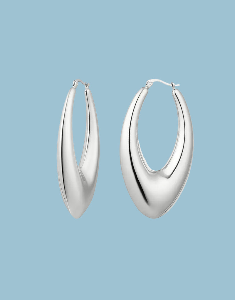 Chunky oval hoop earrings