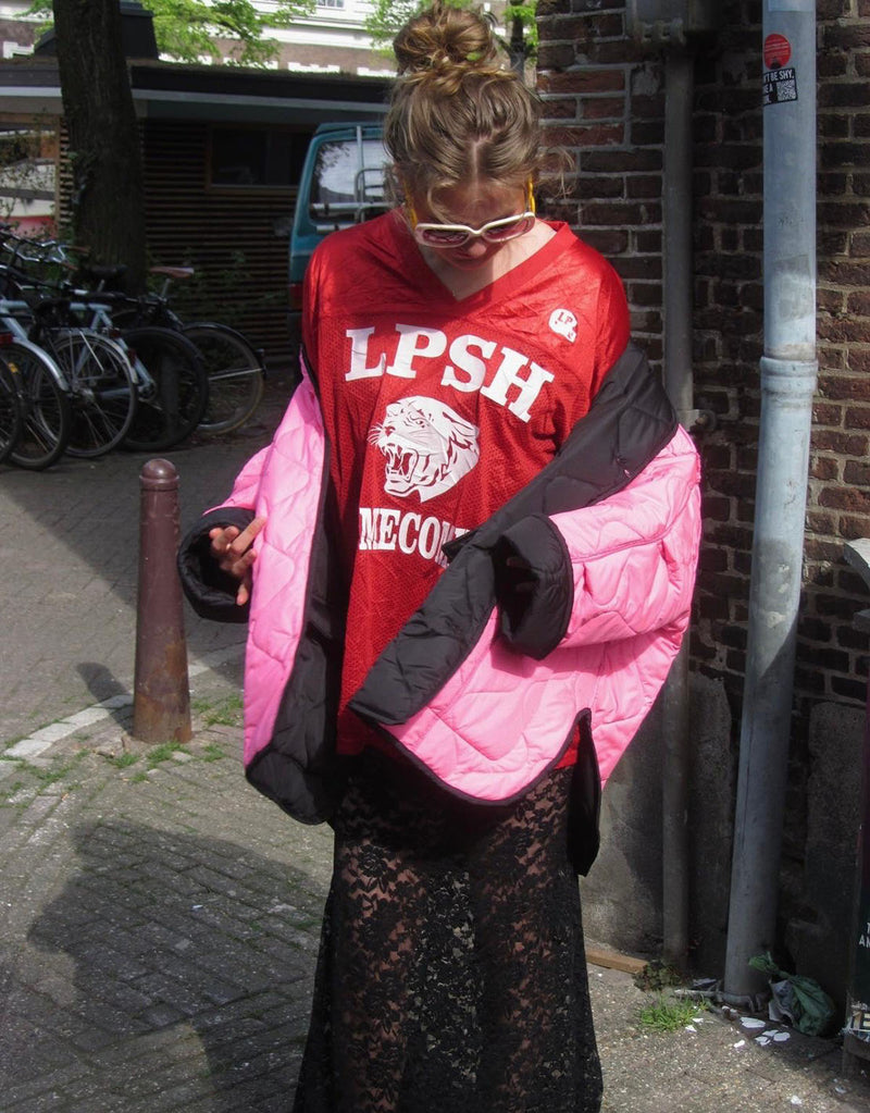 Colorful lining quilted coat