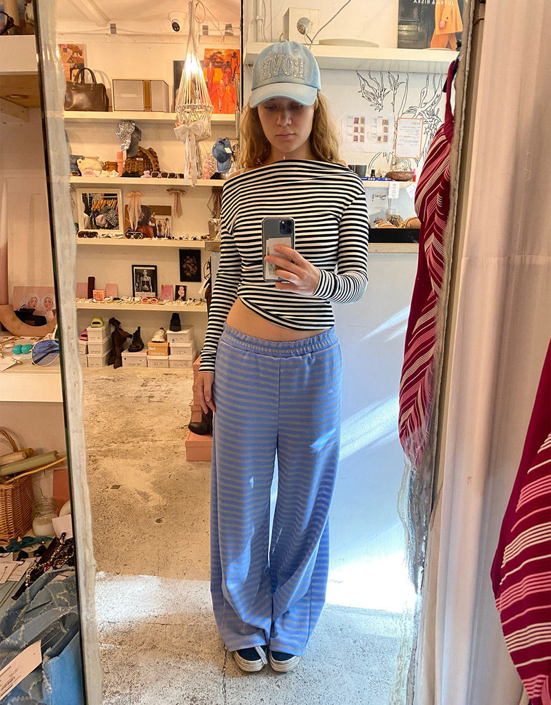 Comfy striped wide leg trousers