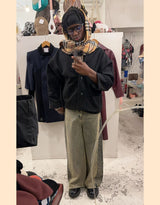 Contrasting side detail baggy jeans