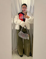 Faux fur hooded coat