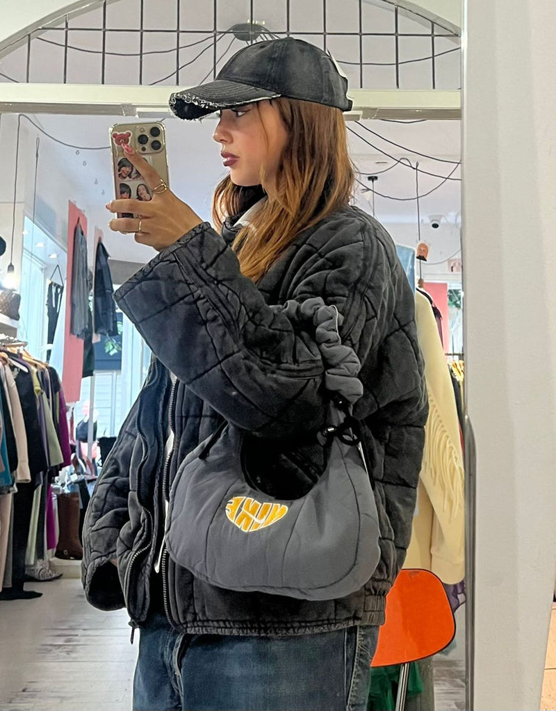 Denim cap with vintage look