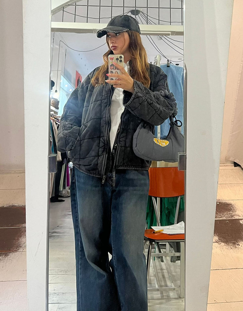 Denim cap with vintage look