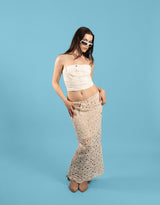 Denim look corset top