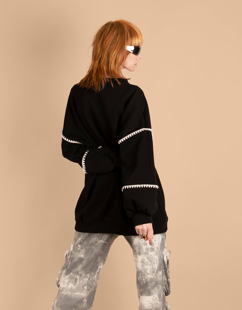Detailed oversized long sweater