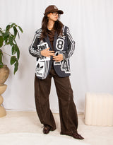 Vintage customized sports blazer with logo patches