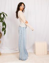 Floral sheer lace top