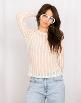 Floral sheer lace top