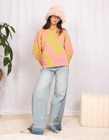 Striped boxy long sleeves sweater