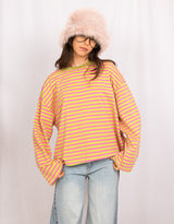 Striped boxy long sleeves sweater