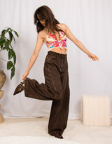 Balloon fit reversed detail jeans