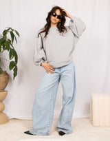 Oversized balloon sleeve sweater