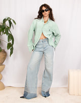 Vintage customized Ralph Lauren front ruched blouse