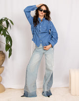 Vintage customized Ralph Lauren front ruched blouse