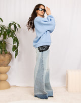 Oversized balloon sleeve sweater