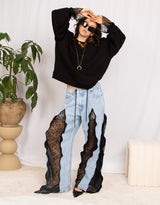 Oversized balloon sleeve sweater