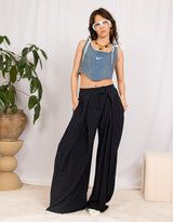 Tall tailored pinstripe wide trousers