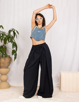 Tall tailored pinstripe wide trousers