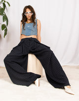 Tall tailored pinstripe wide trousers