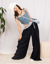 Tall tailored pinstripe wide trousers