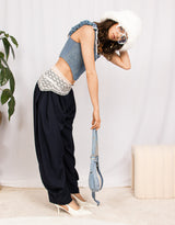 Pleated relaxed tapered trousers