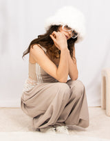 Pleated relaxed tapered trousers