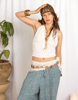 Ruched halter neck top