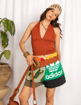 Ruched halter neck top