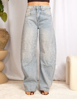 Sparkly barrel jeans