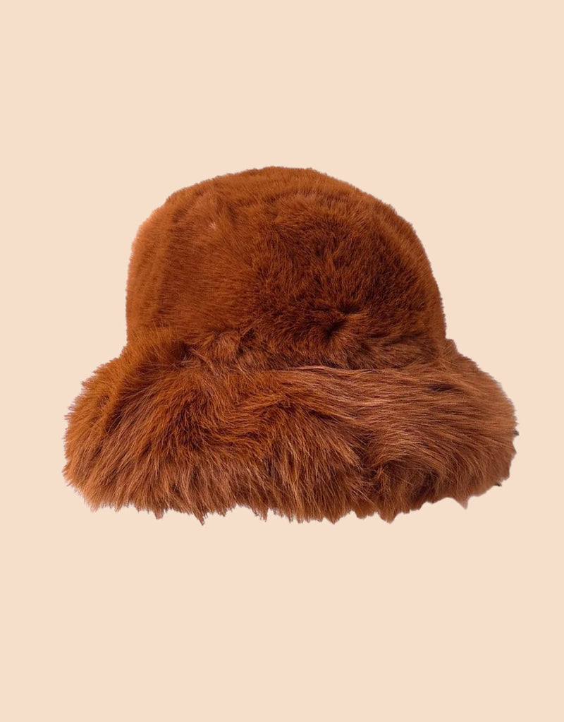 Faux fur furry bucket hat