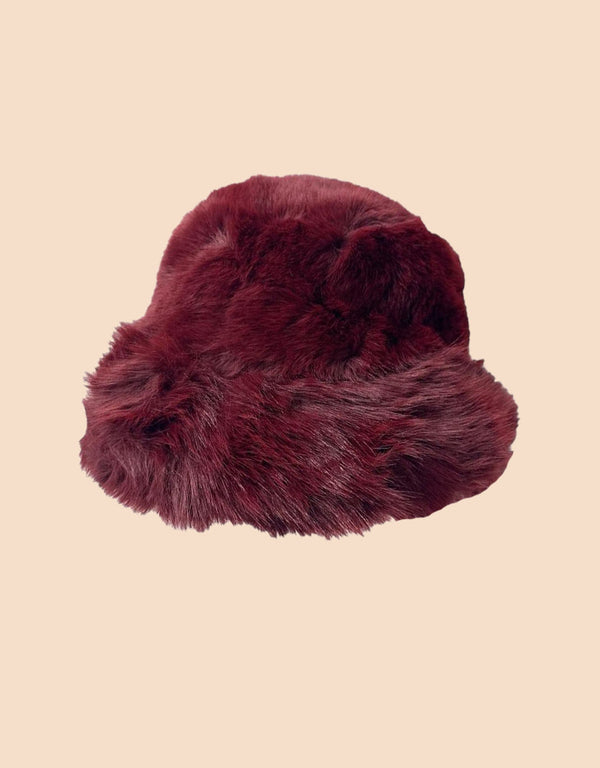 Faux fur furry bucket hat