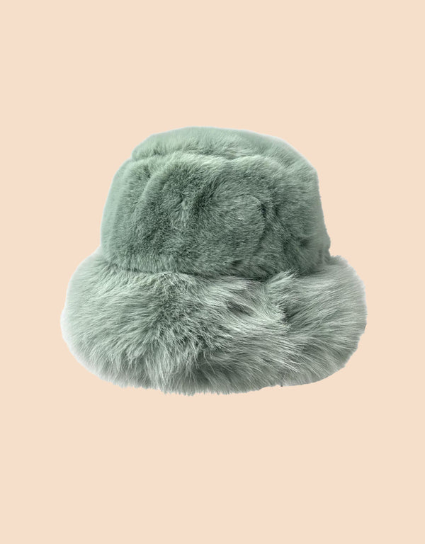 Faux fur furry bucket hat