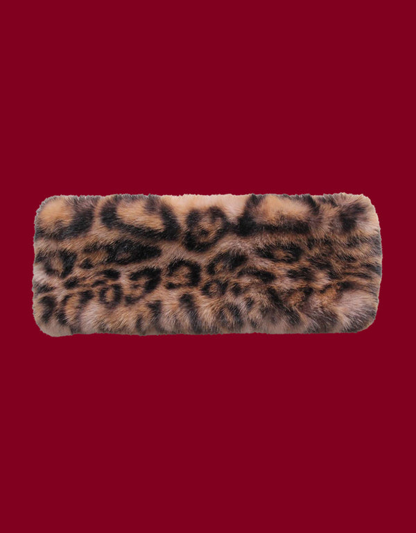 Faux fur leopard head band