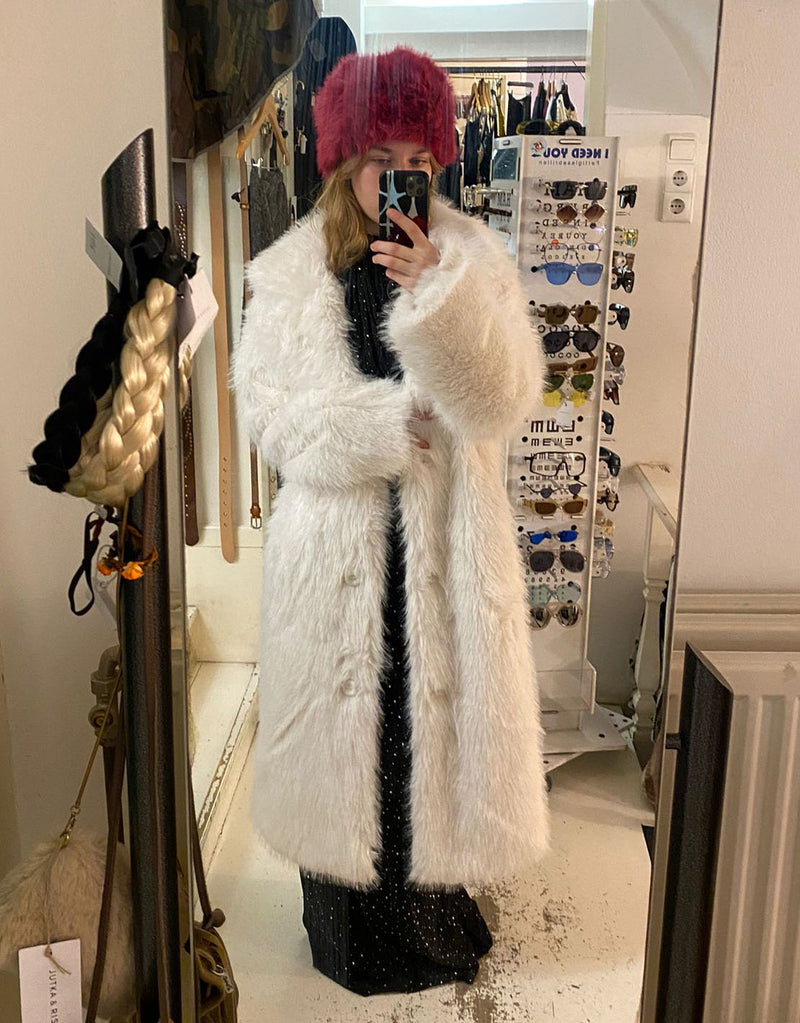 Faux fur maxi coat