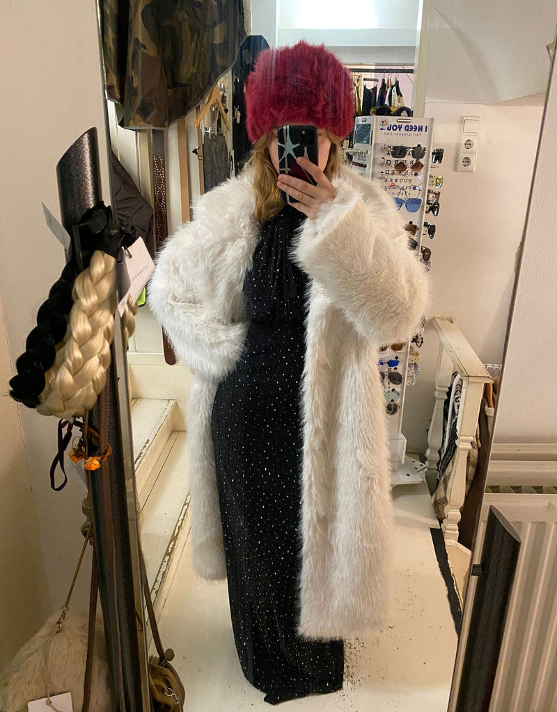 Faux fur maxi coat