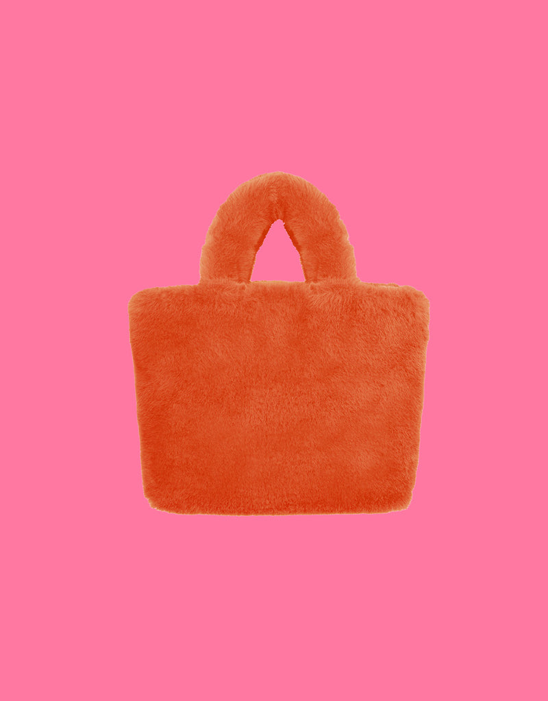 Faux fur mini shopper bag