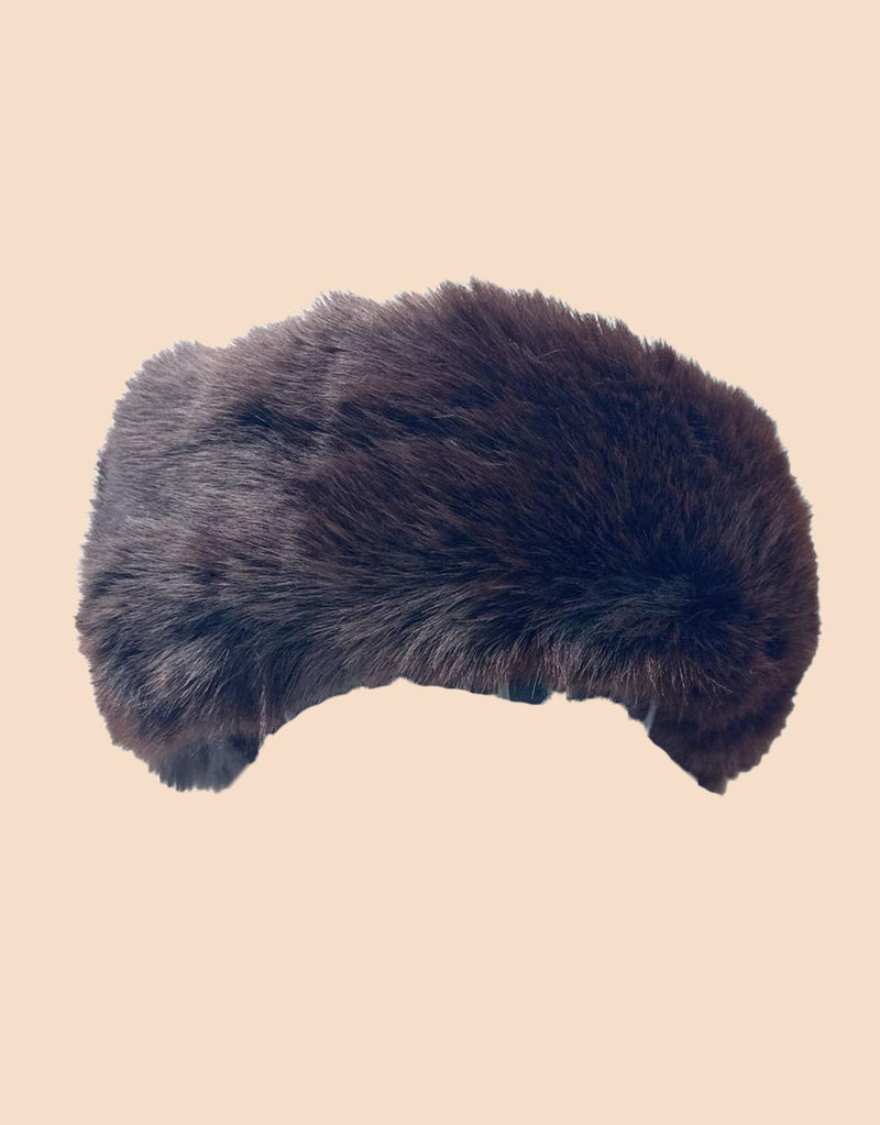 Faux furry bandeau hat