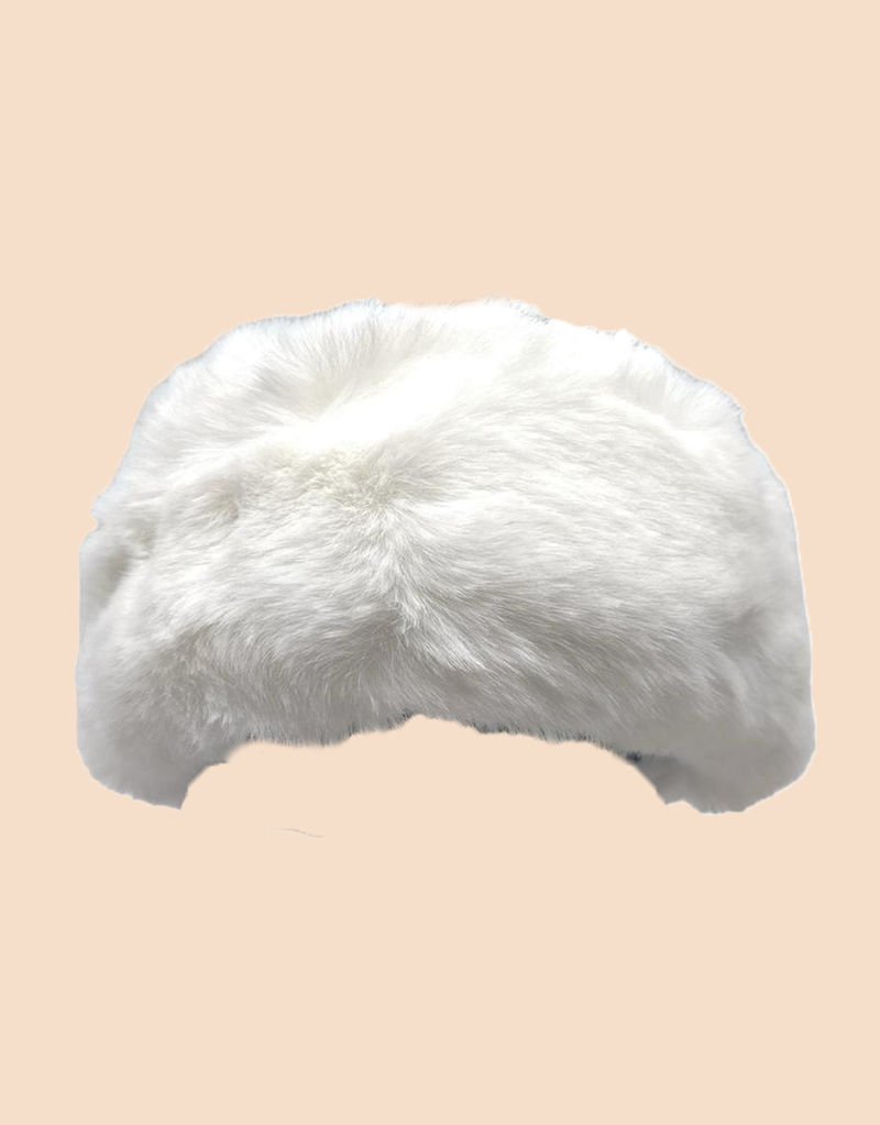 Faux furry bandeau hat