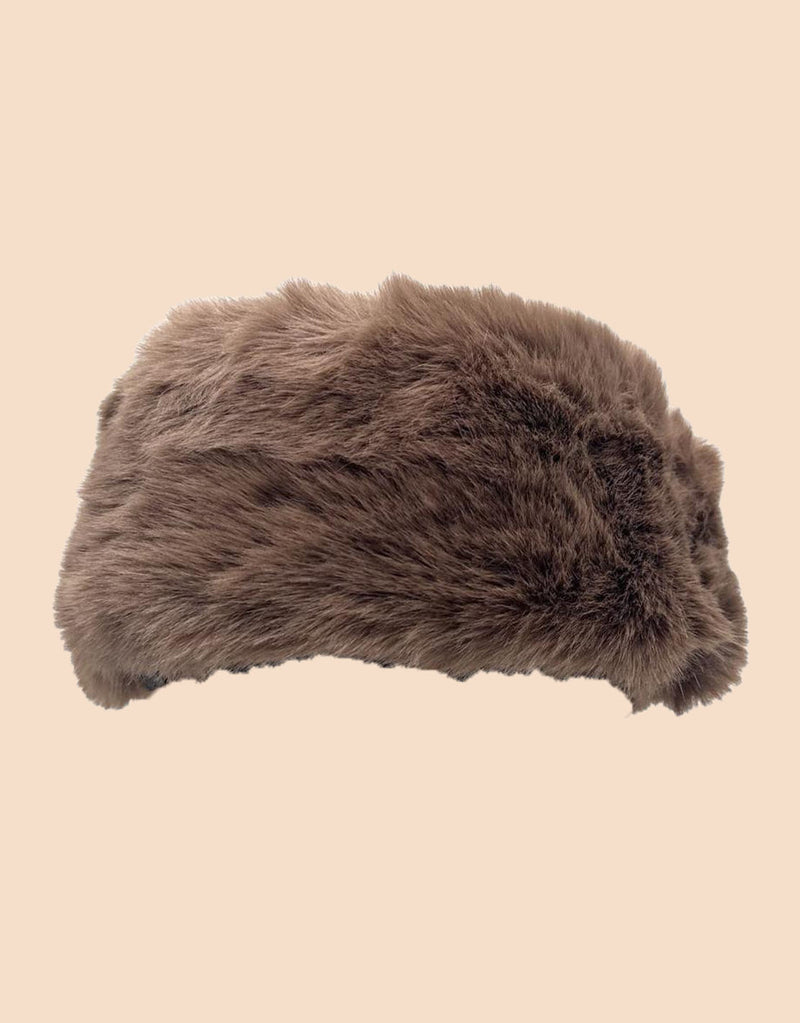 Faux furry bandeau hat