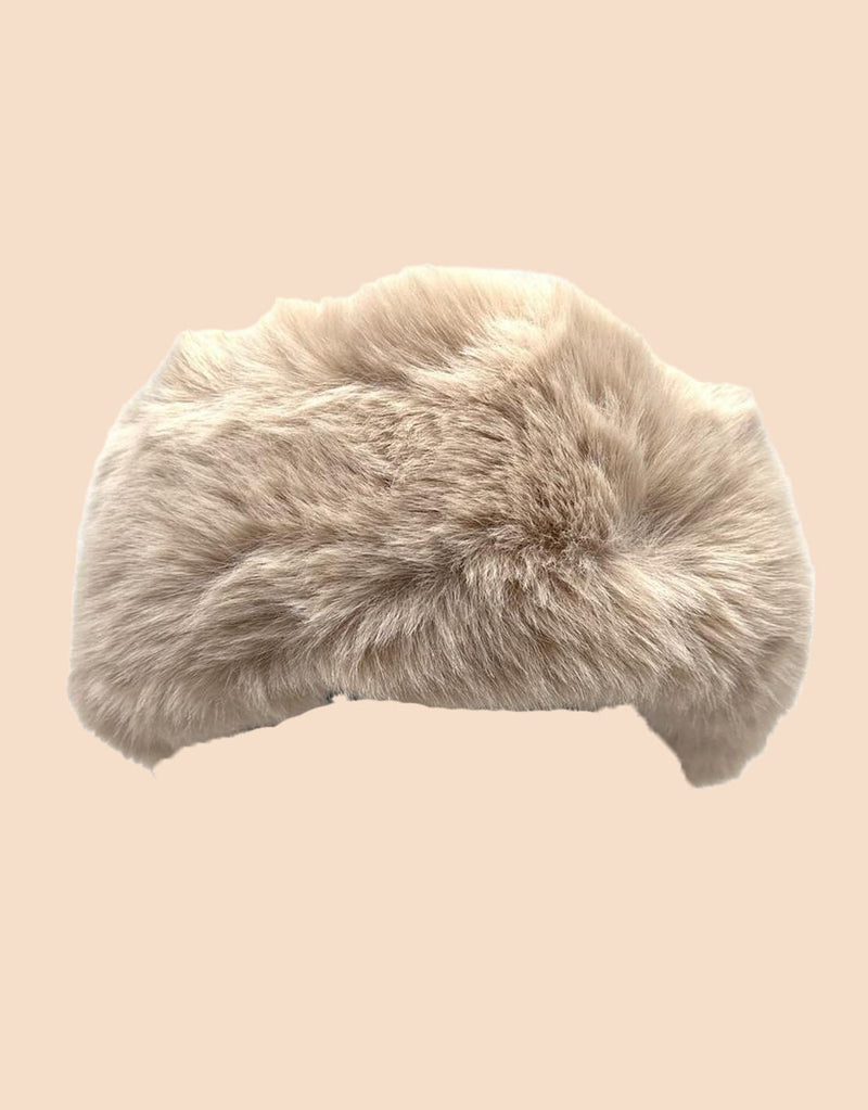 Faux furry bandeau hat