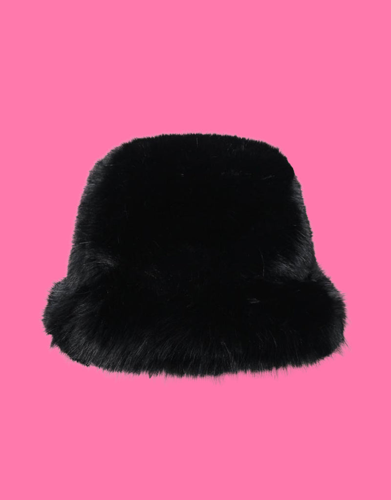 Faux furry bucket hat